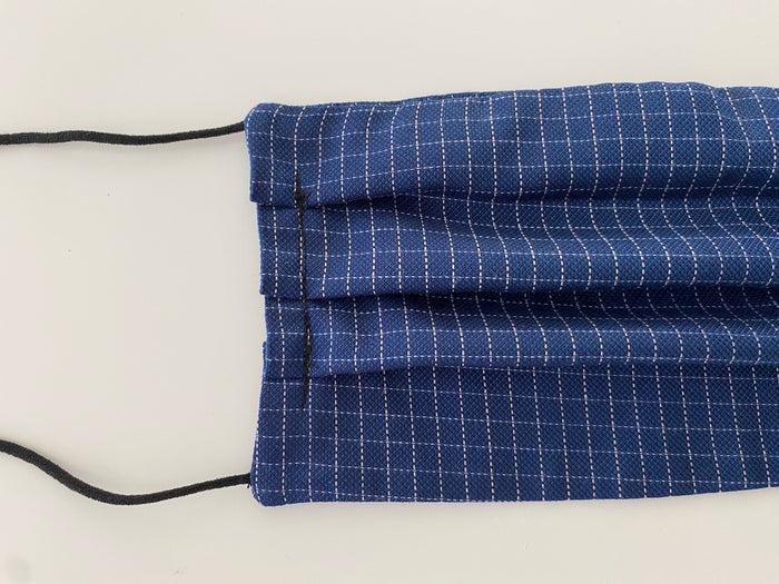 Navy Blue checks re- usable adjustable face cover