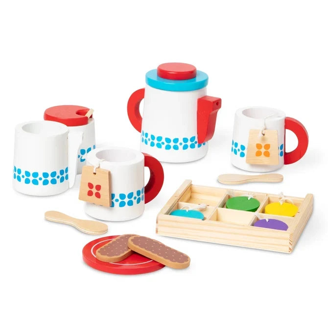 *NEW* Melissa & Doug Steep & Serve Wooden Tea Set