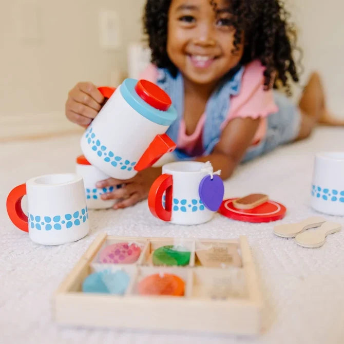 *NEW* Melissa & Doug Steep & Serve Wooden Tea Set