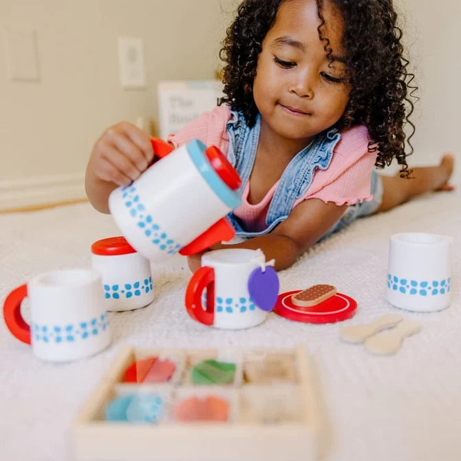 *NEW* Melissa & Doug Steep & Serve Wooden Tea Set