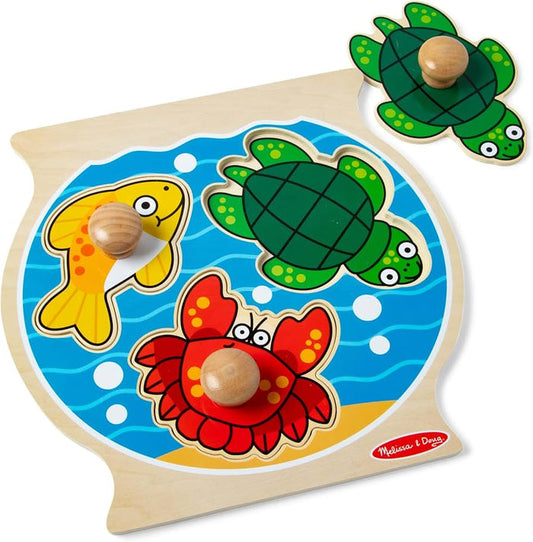 *NEW* Melissa & Doug Wooden Jumbo Peg Puzzle - Fish Bowl