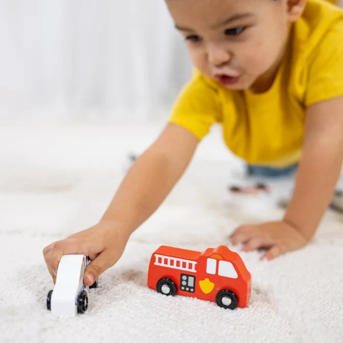 *NEW* Melissa & Doug Wooden Town Vehicles Set