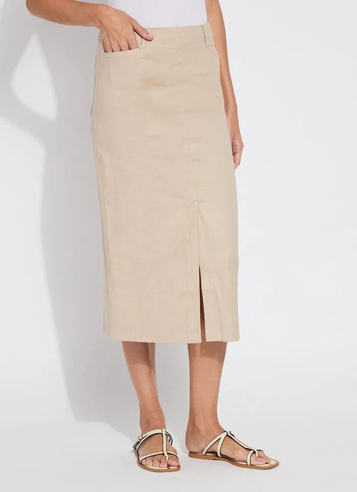 Nixie Linen Long Pencil Skirt - Madison's Niche