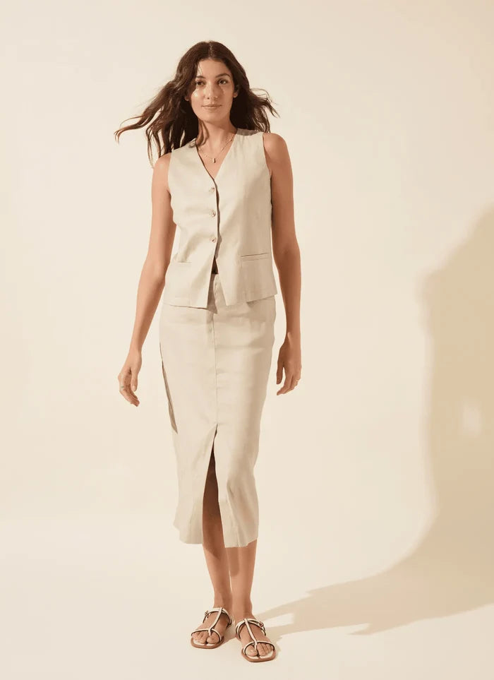 Nixie Linen Long Pencil Skirt - Madison's Niche