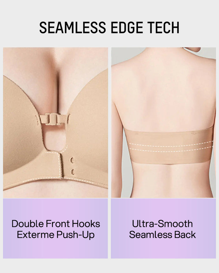 No-Slip Front Closure Push-Up Strapless Bra