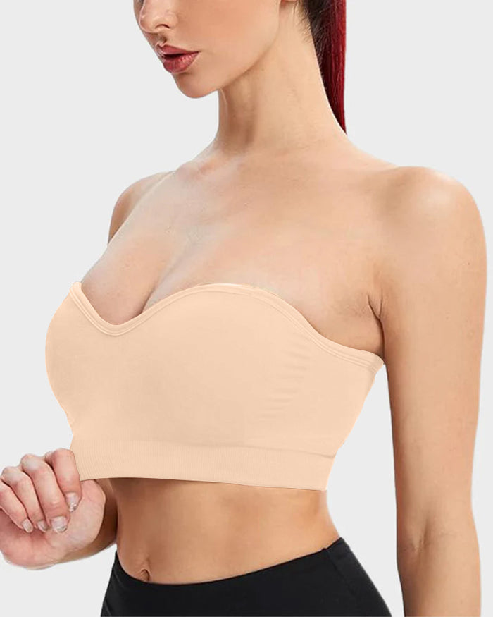Non-Slip Bandeau Seamless Wireless Strapless Bra