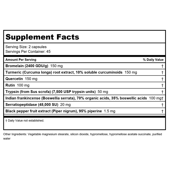 Nutritional Fundamentals for Health InflaCalm SAP 90 caps - Supplement Facts panel
