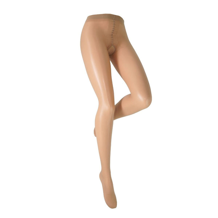 Cosmetic coloured tights on a white background
