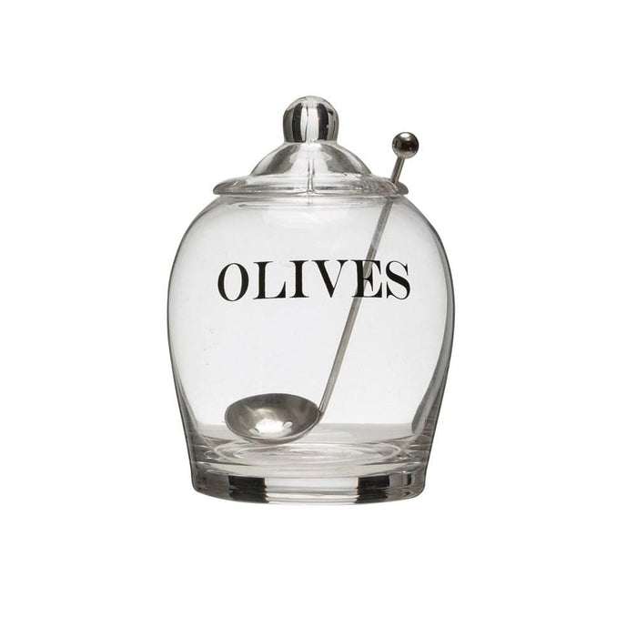 Olive Jar With Spoon - Madison's Niche
