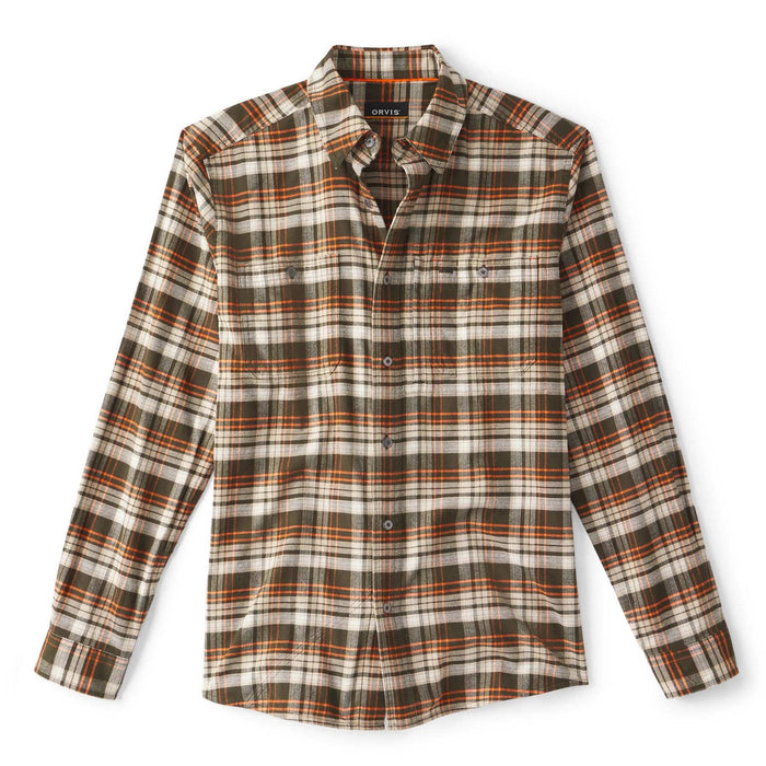 Orvis Flat Creek Tech Flannel Orvis Ivy/Shiitake / MD Men's Long Sleeve Button Down Shirts Rivers and Glen Trading Co