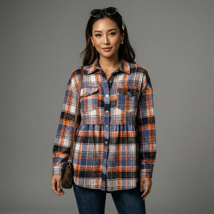 Chemise à carreaux oversize style streetwear - Koreanxwear - Taille M