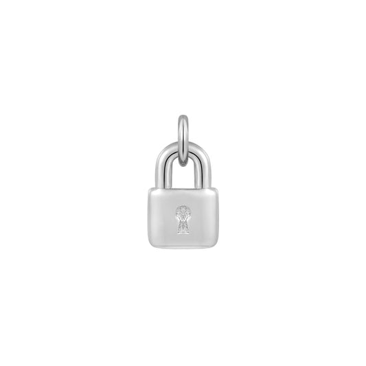 Permanent Jewelry, Padlock Charm, Sterling Silver
