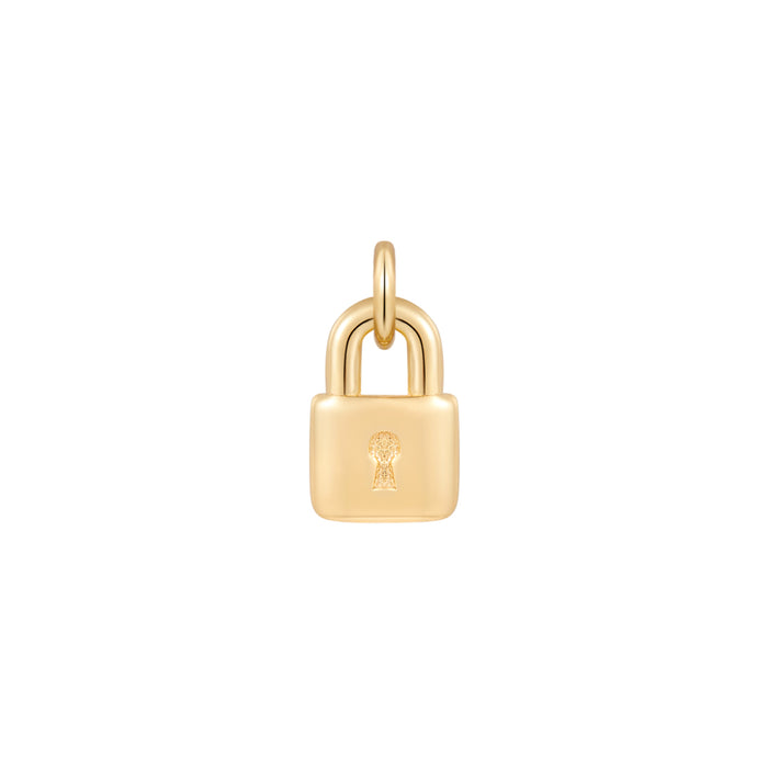 Permanent Jewelry, Padlock Charm, Vermeil