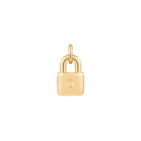 Permanent Jewelry, Padlock Charm, Vermeil