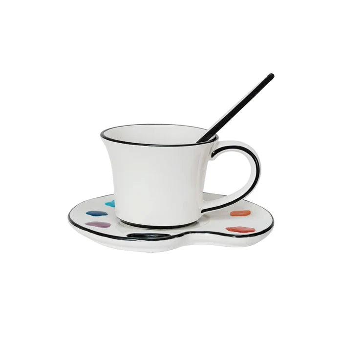 Paint Palette Cup, Saucer & Stir - Madison's Niche