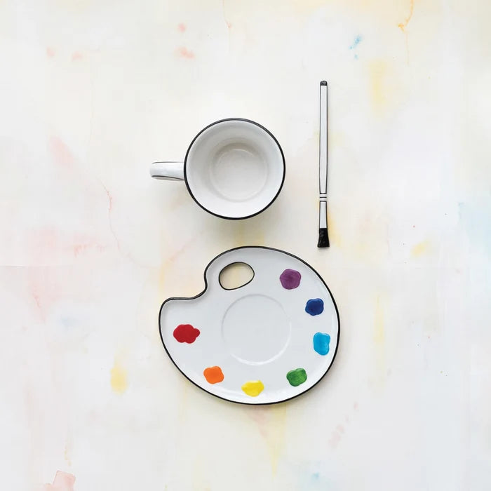 Paint Palette Cup, Saucer & Stir - Madison's Niche