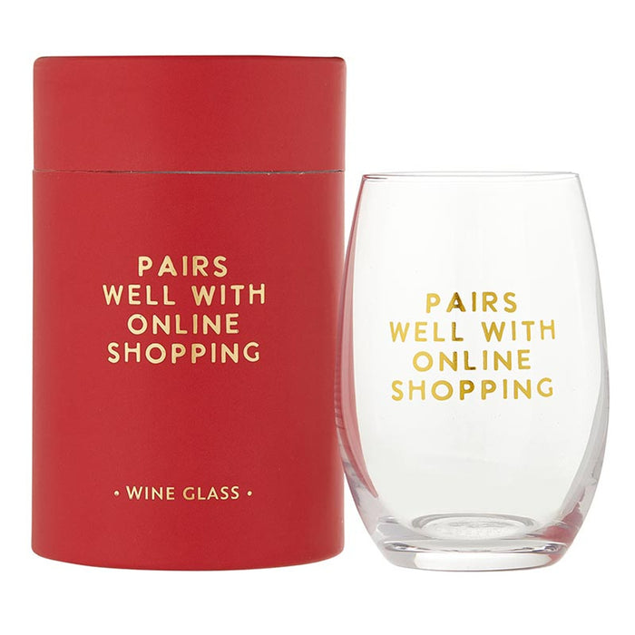 "Pairs with Shopping" Wine Glass - Madison's Niche