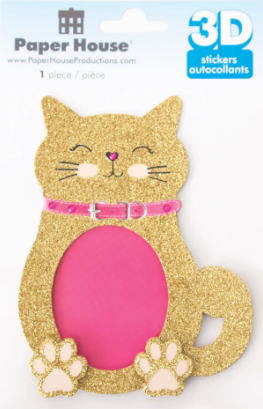 Paper House Cat 3D Layered Cardstock Keepsake Sticker - SCRAPBOOKFARE