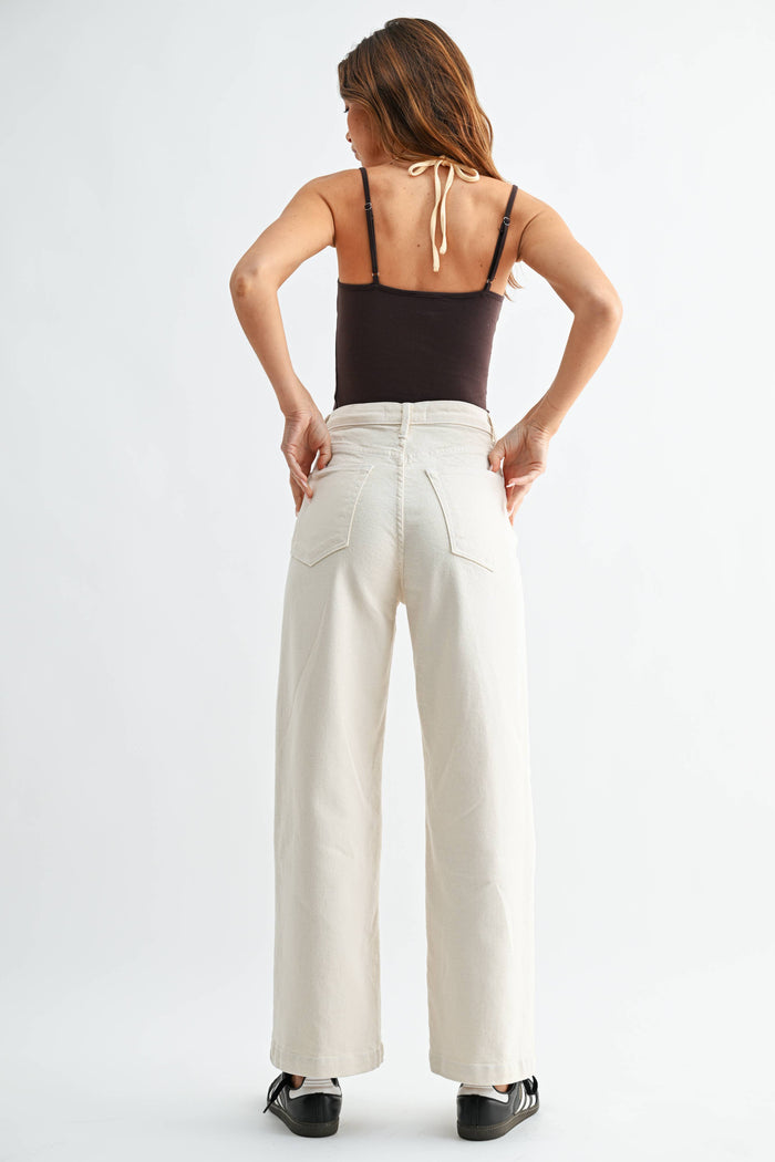 Patch Pocket Wide Leg - BP433J - Cream