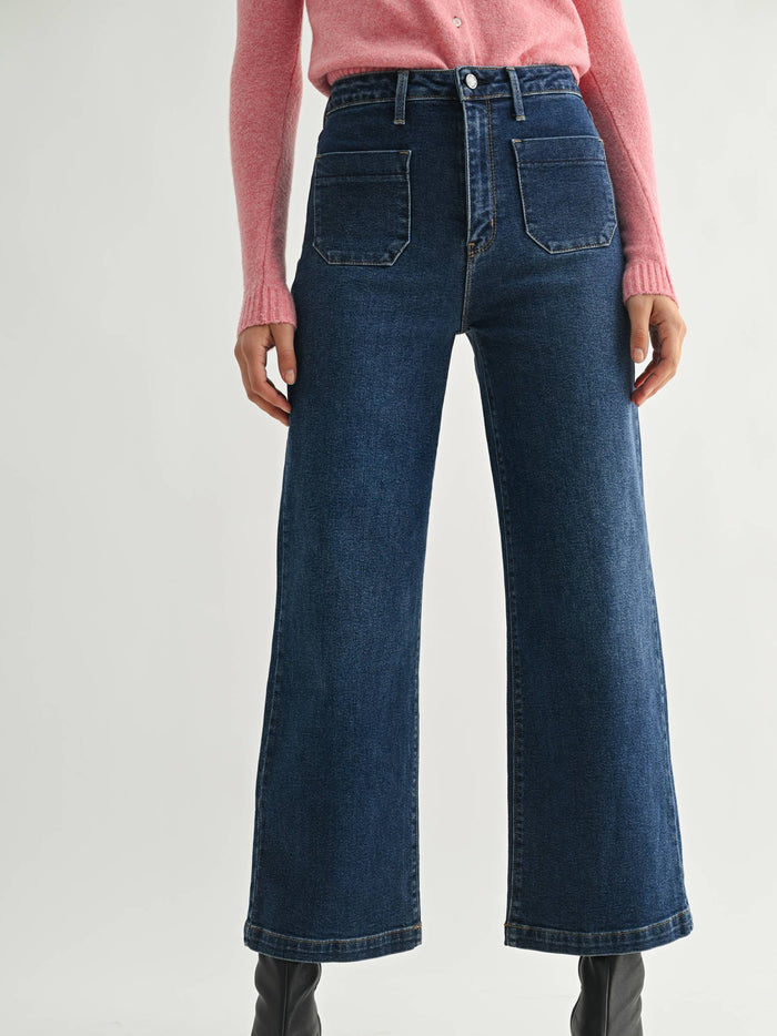 Patch Pocket Wide Leg BP433J - Dark Denim