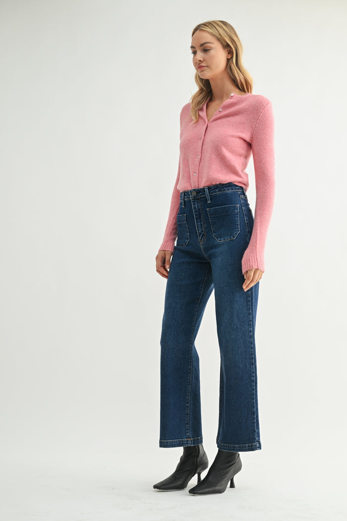 Patch Pocket Wide Leg BP433J - Dark Denim