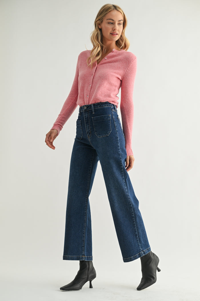 Patch Pocket Wide Leg BP433J - Dark Denim