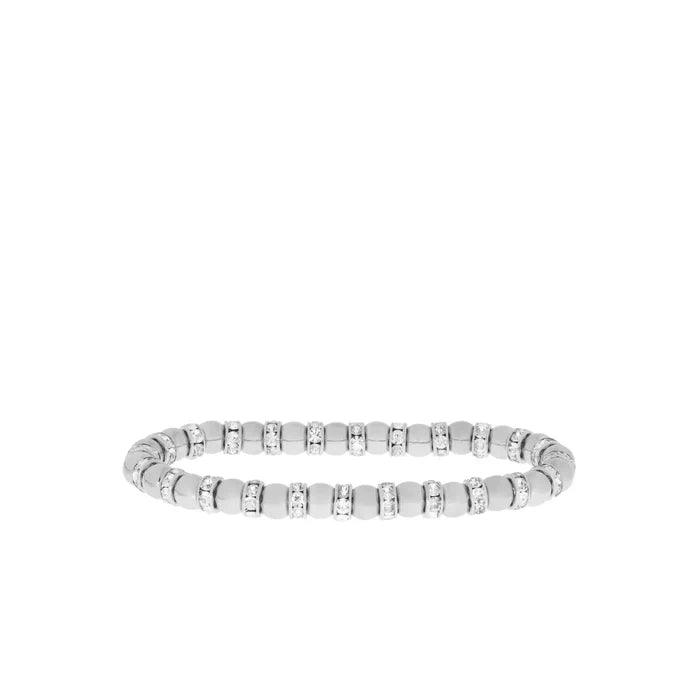 Pavé Beaded Bracelet in Silver - Madison's Niche
