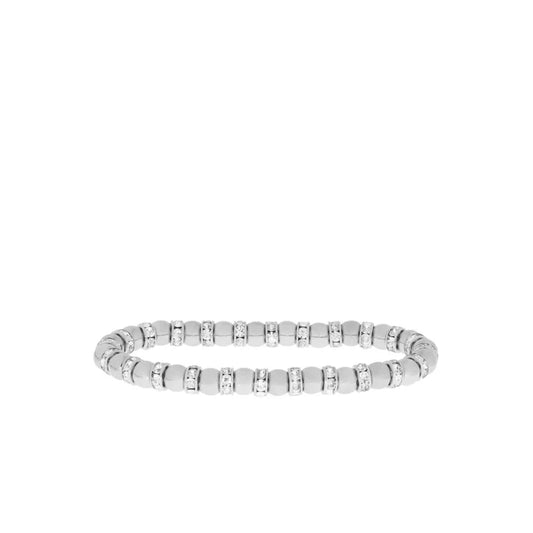 Pavé Beaded Bracelet in Silver - Madison's Niche