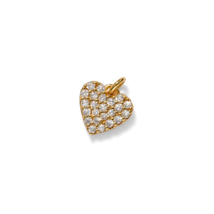 Pavé Heart Charm, Vermeil