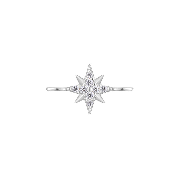 Permanent Jewelry, Pavé Diamond, Starburst Connector Charm, Sterling Silver