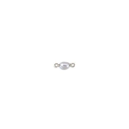 Permanent Jewelry, connector charm, pearl bead, sterling silver