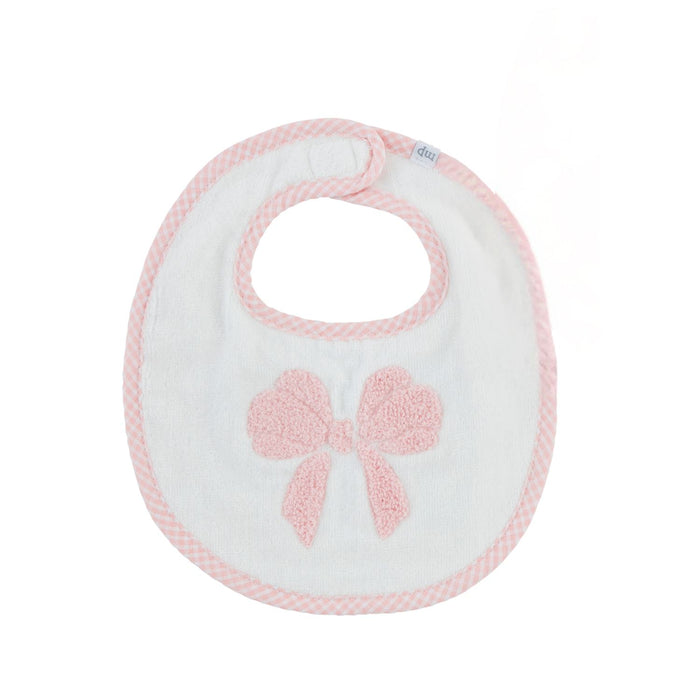 Pink Boucle Bow Bib - Madison's Niche
