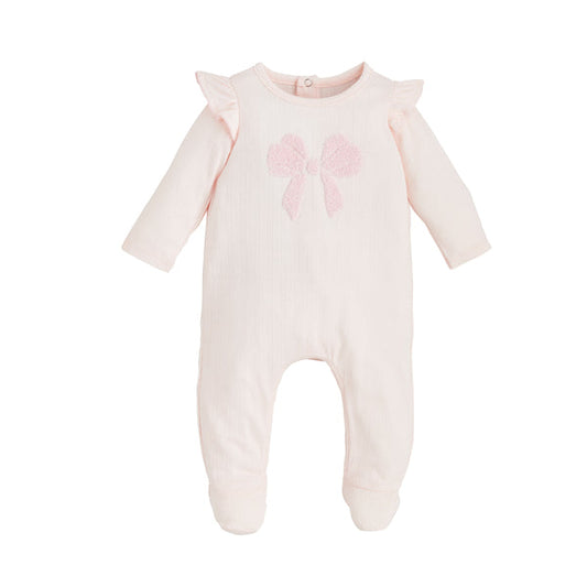 Pink Boucle Bow Sleeper - Madison's Niche