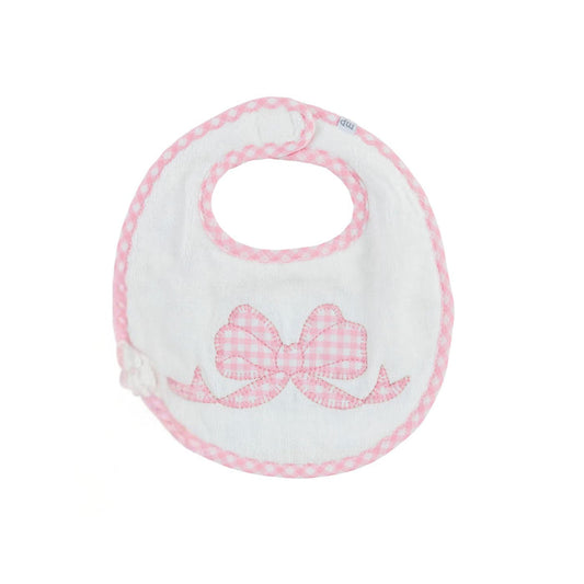 Pink Gingham Bow Bib - Madison's Niche