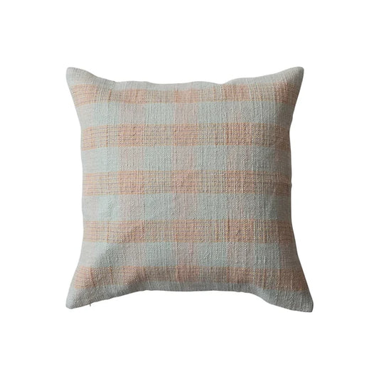 Pink & Tan Plaid 20" Pillow - Madison's Niche