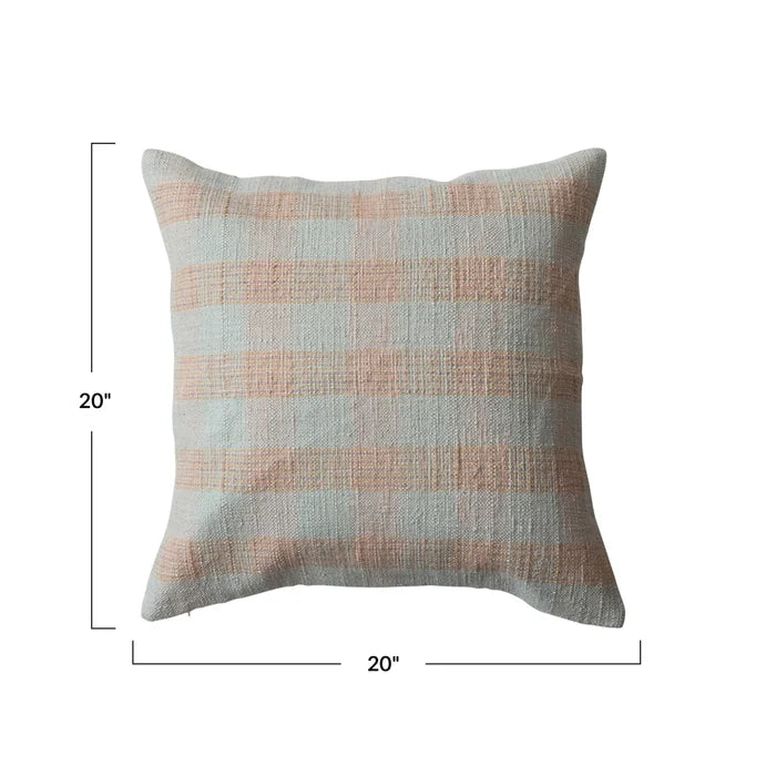 Pink & Tan Plaid 20" Pillow - Madison's Niche