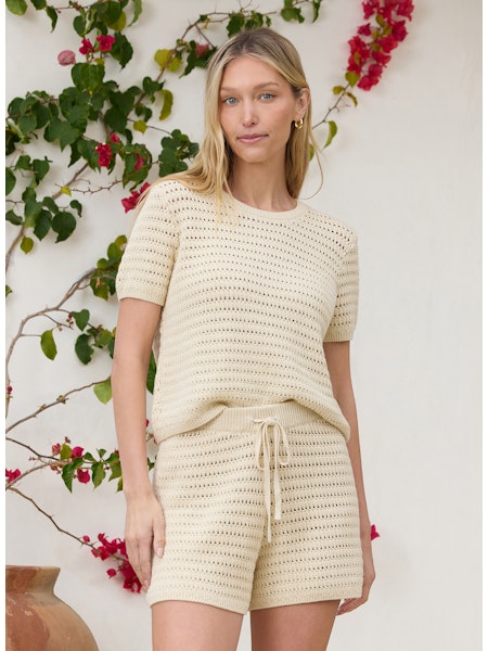 Pixie Crochet Short in Linen - Madison's Niche