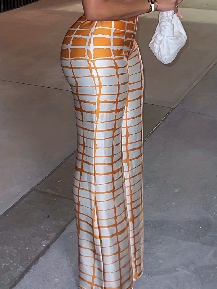 Plus Size Classic Plaid Casual Pants