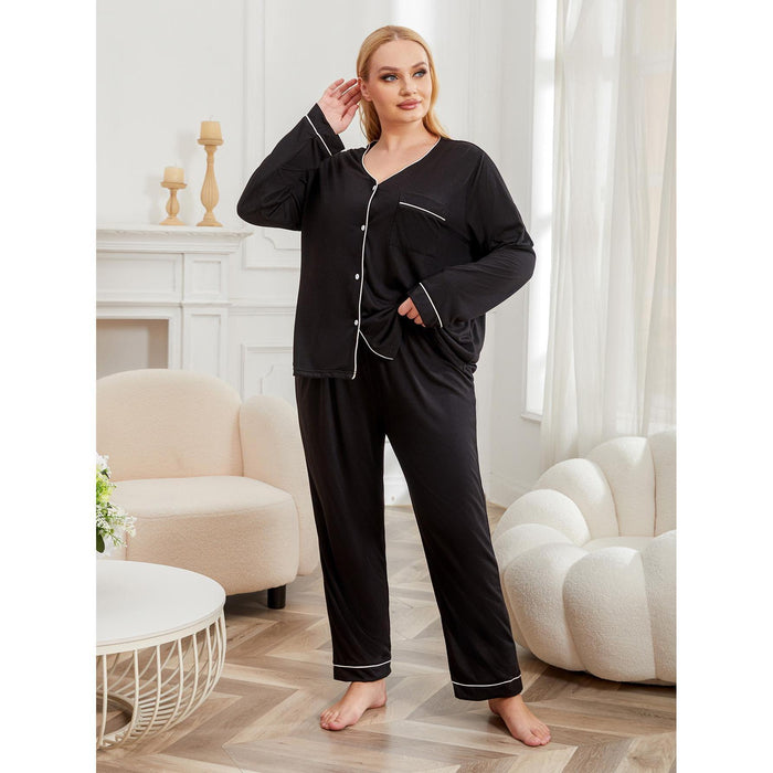 Plus Size Pajamas Women Autumn Winter Girls Long Sleeve Homewear Suit