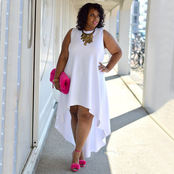 Plus Size Wome Clothing Fashionable Elegant Sleeveless Sexy round Neck Comfortable Casual Dress
