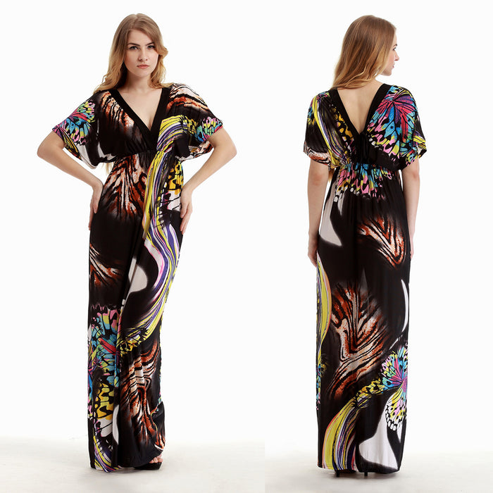 Plus Size Women Clothing Extra Large Extra Long Mop Dress Holiday Beach Dress