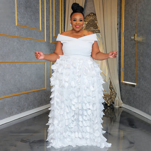 Plus Size Women Dress High Waist Slimming Cocktail Evening Dress