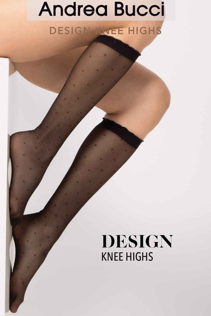 Andrea Bucci design knee highs on a white background
