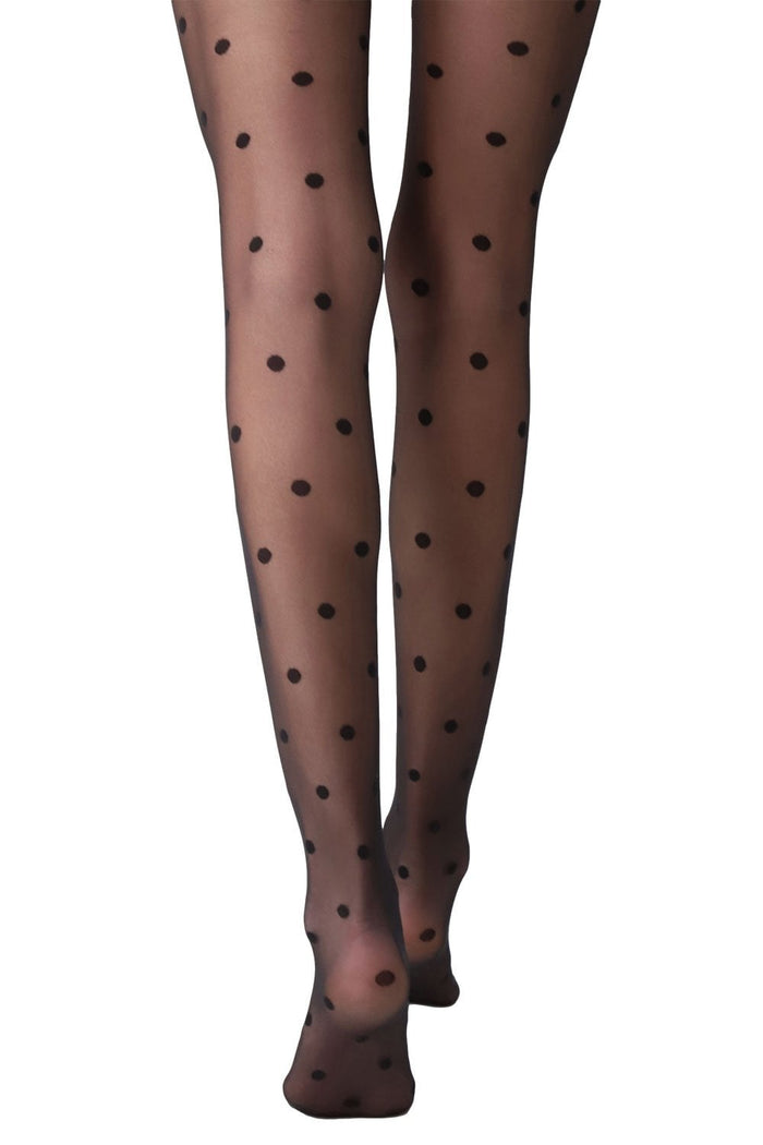 Polka dot tights on a white background