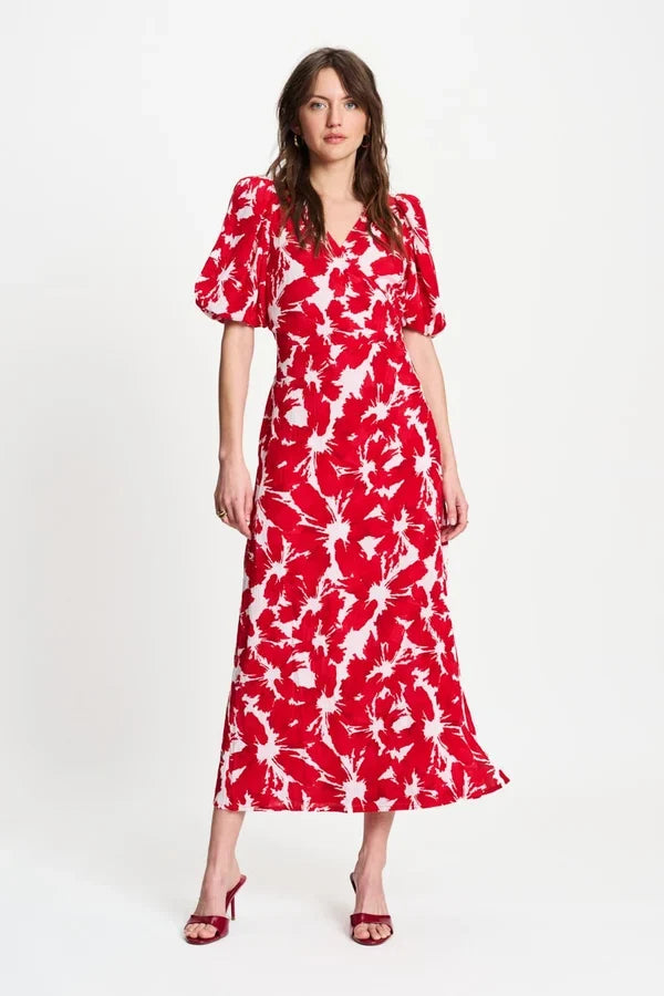 POM DRESS CRINKLE BUBBLE in Bloom Red from POM Amsterdam