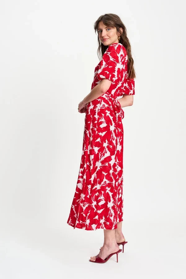 POM DRESS CRINKLE BUBBLE in Bloom Red from POM Amsterdam