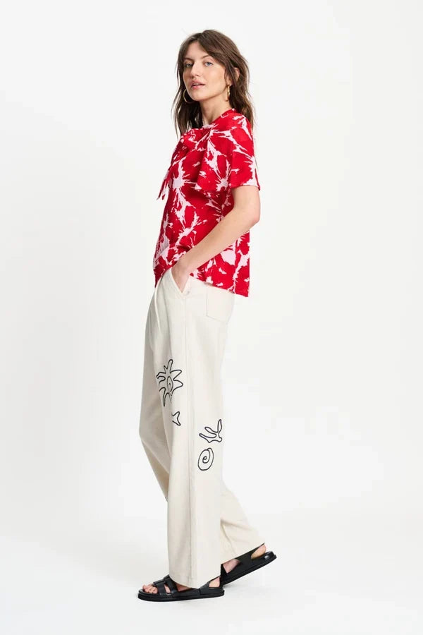 POM TOP CRINKLE BUBBLE in Bloom Red from POM Amsterdam