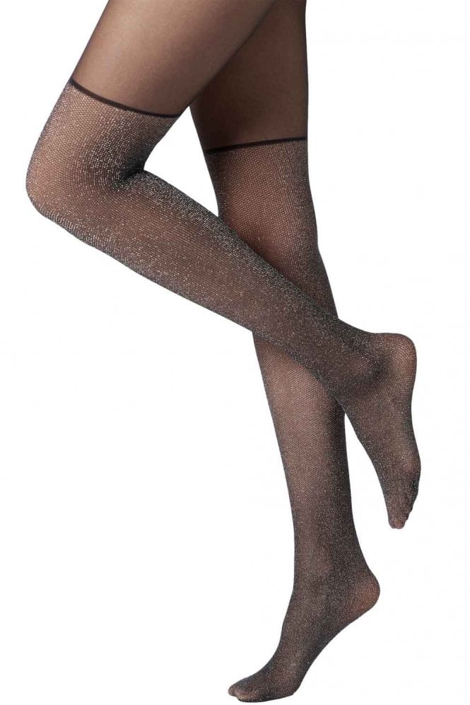 Oroblu Precious Overknee Tights in black on a white background