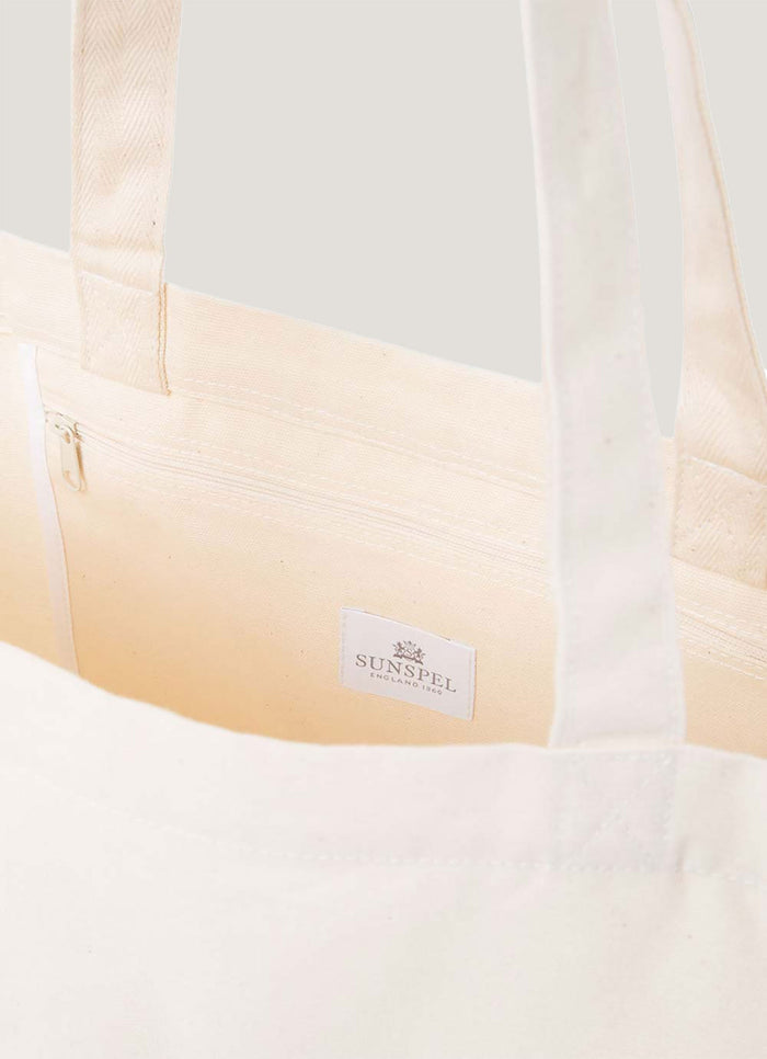 Printed Tote Bag in Ecru