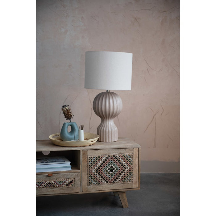 Rattan/Oak Round Tray - Madison's Niche